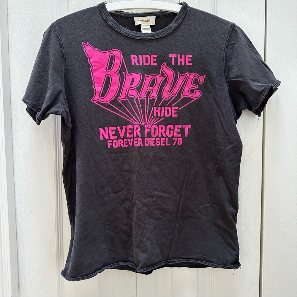 Vintage Y2K Diesel “Ride the Brave” Graphic Tee